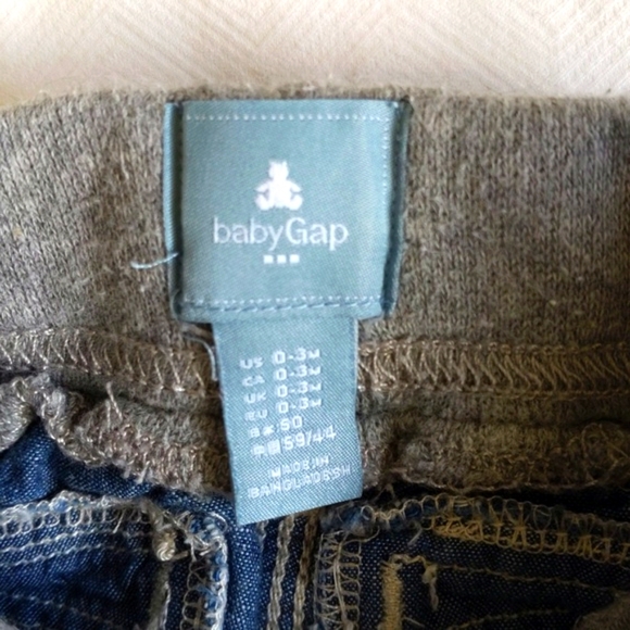 babyGap denim chambray cargo shorts with ribbed elastic waist 3 months baby - Picture 2 of 4